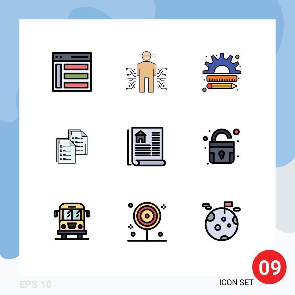 9 Creative Icons Modern Signs and Symbols of data document human marketing finance Editable Vector Design Elements