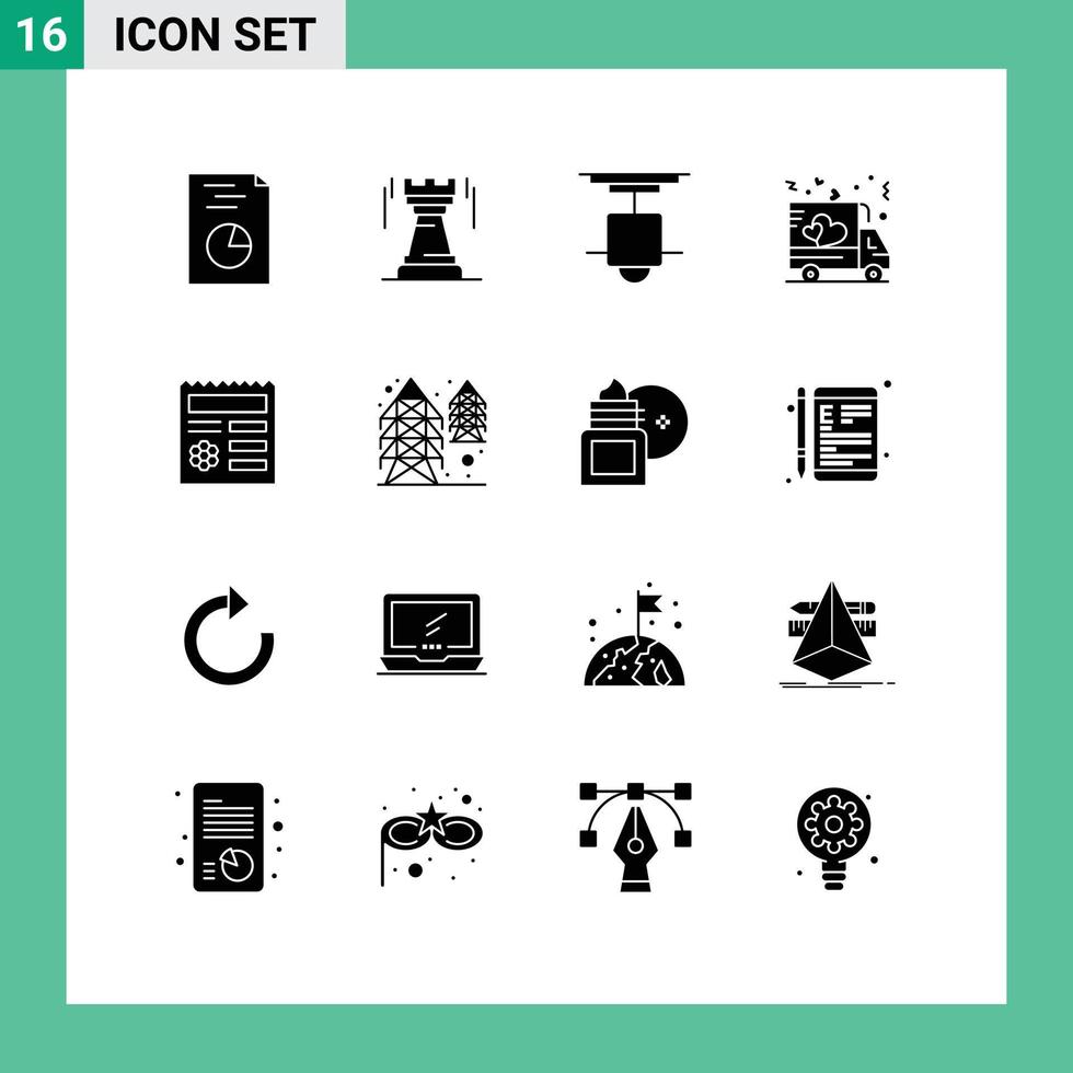 valores vector icono paquete de dieciséis línea señales y símbolos para básico Envío decoración amor ligero editable vector diseño elementos