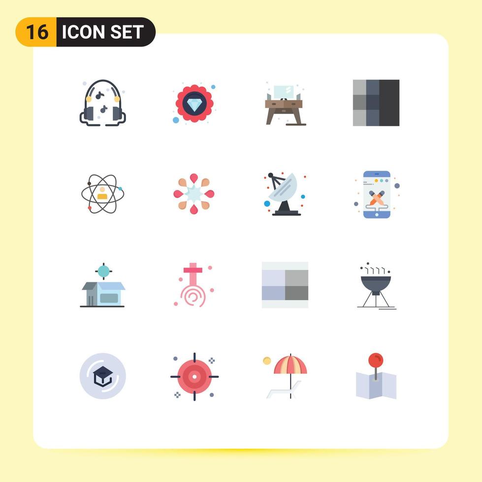 Stock Vector Icon Pack of 16 Line Signs and Symbols for power person screen human development Editable Pack of Creative Vector Design Elements