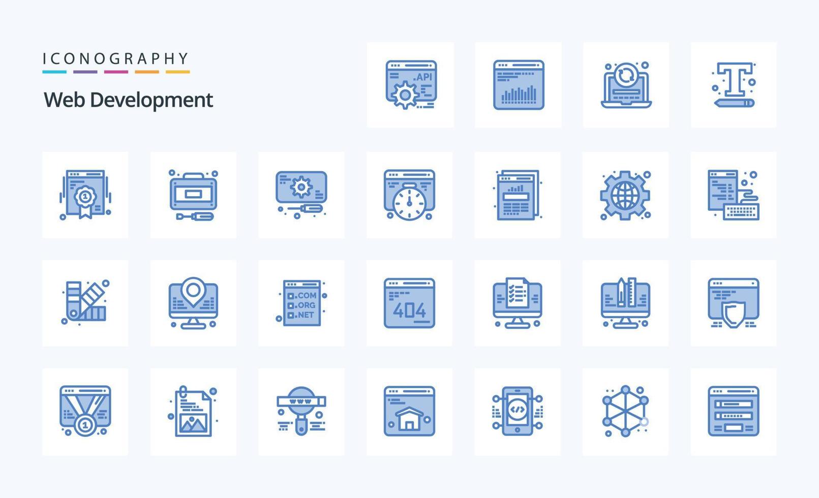 25 Web Development Blue icon pack vector