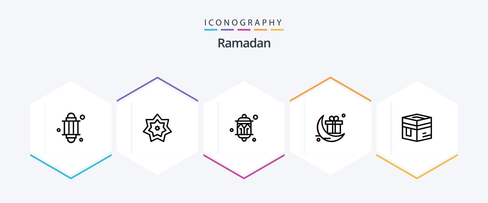 Ramadan 25 Line icon pack including . lantern . kareem . festival . celebration vector