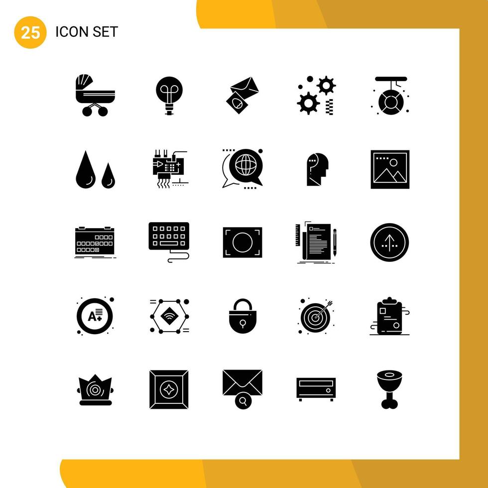 25 creativo íconos moderno señales y símbolos de ayuda barco masajista engranaje rueda dentada editable vector diseño elementos