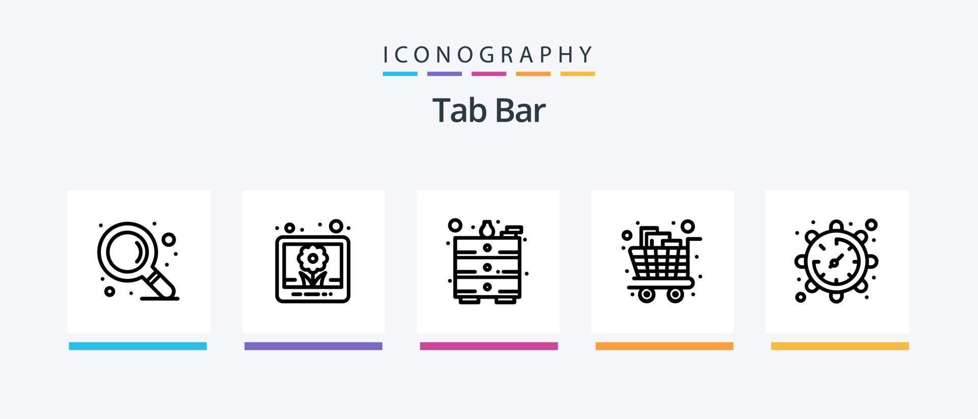 Tab Bar Line 5 Icon Pack Including . support. list. check list. Creative Icons Design vector