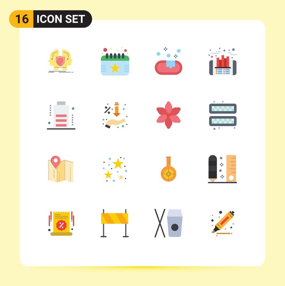 Stock Vector Icon Pack of 16 Line Signs and Symbols for charge finance date profit finance Editable Pack of Creative Vector Design Elements