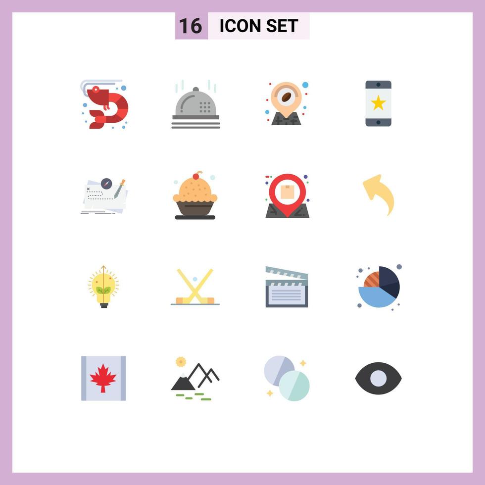 Universal Icon Symbols Group of 16 Modern Flat Colors of quest map location game device Editable Pack of Creative Vector Design Elements