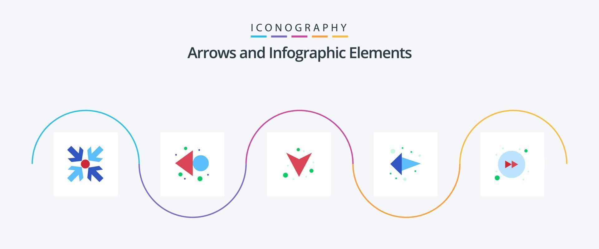 Arrow Flat 5 Icon Pack Including . right. full. forward. left arrow vector