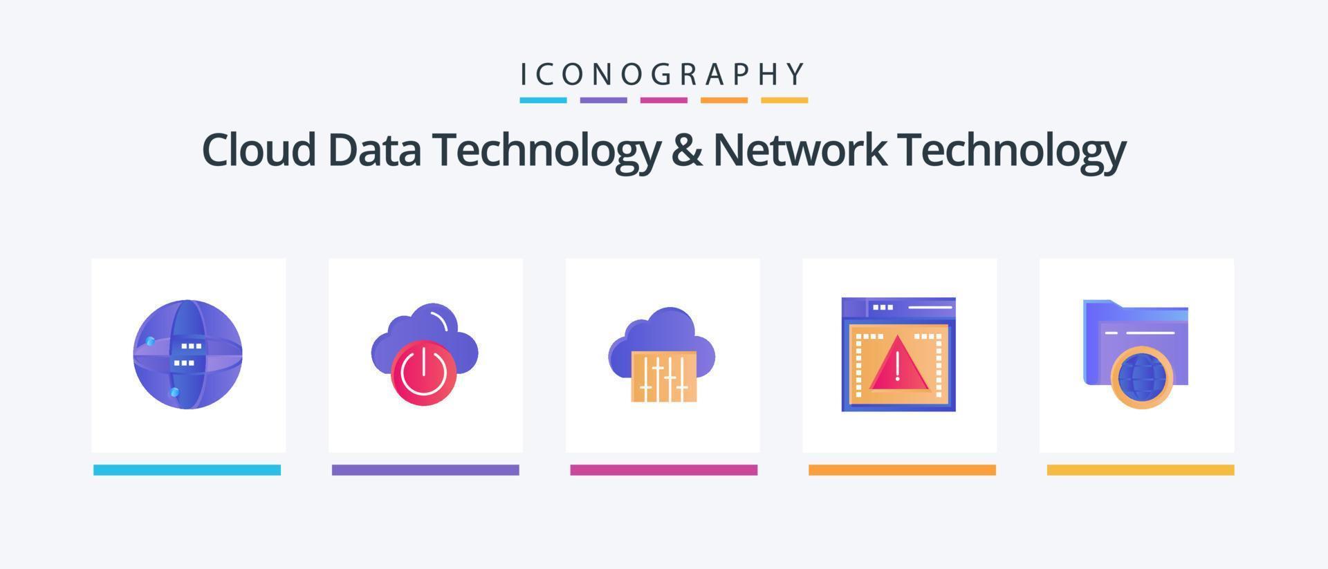 nube datos tecnología y red tecnología plano 5 5 icono paquete incluso almacenamiento. error. nube. codificación archivo. creativo íconos diseño vector