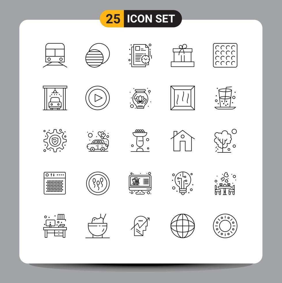 25 Creative Icons Modern Signs and Symbols of cookie easter sun box time Editable Vector Design Elements
