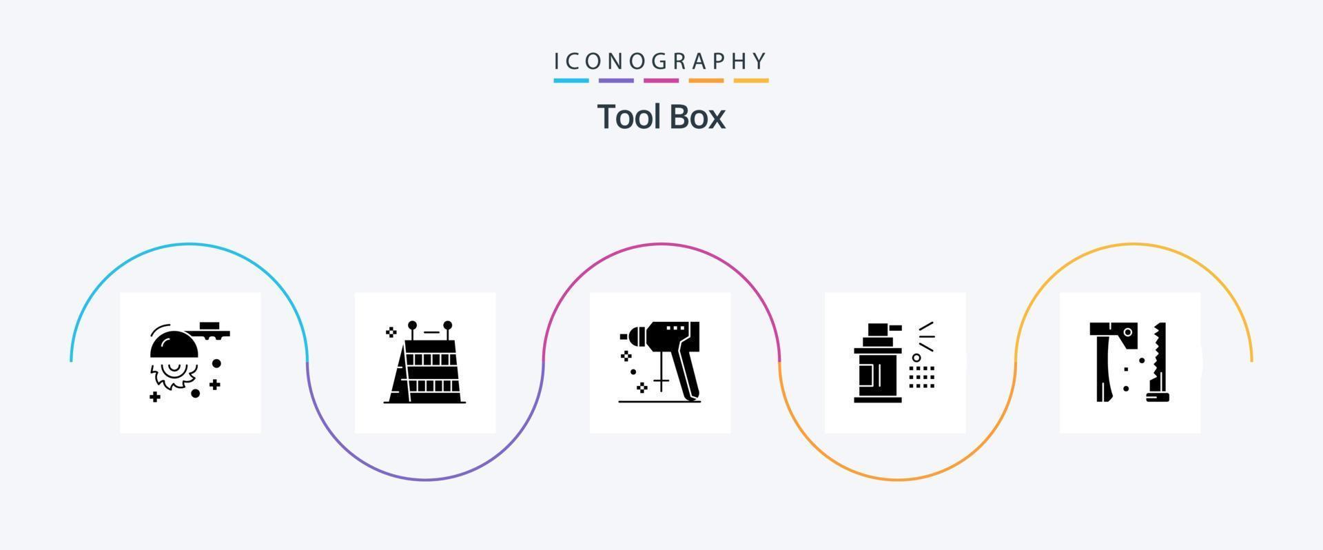 Tools Glyph 5 Icon Pack Including construction. tools. construction. spray. bottle vector