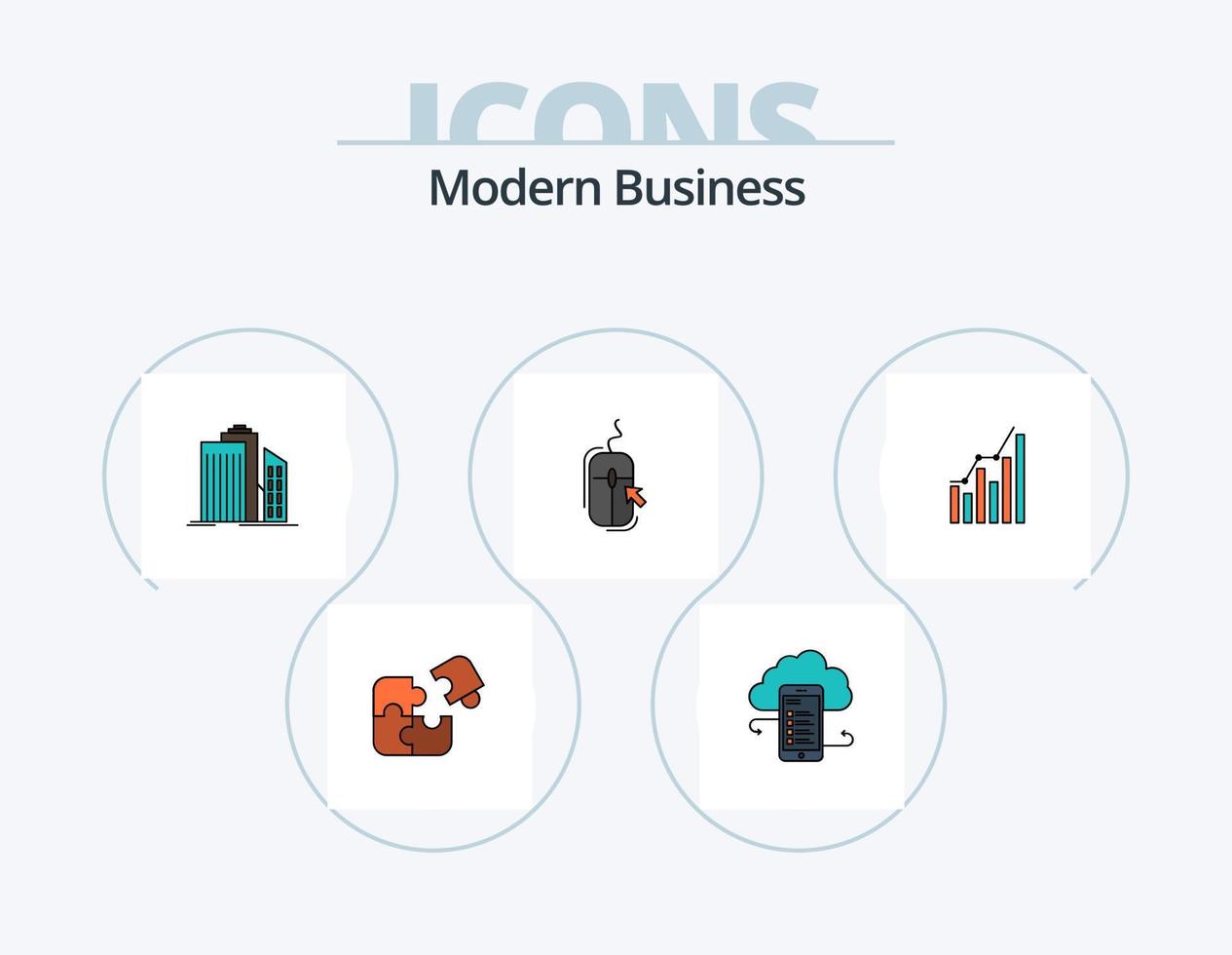 Modern Business Line Filled Icon Pack 5 Icon Design. event. business. analytics. calendar. statistics vector