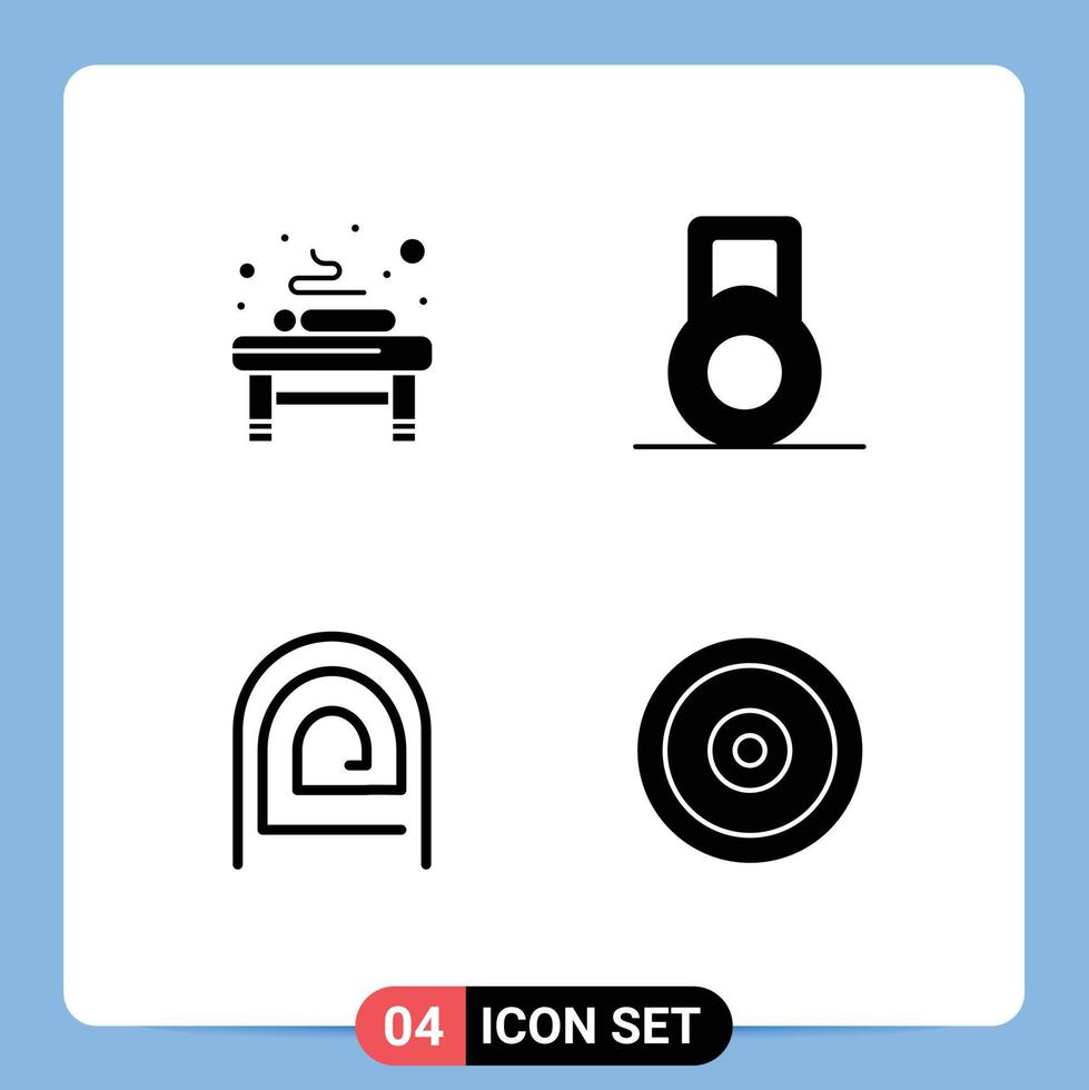 User Interface Solid Glyph Pack of modern Signs and Symbols of bed reader spa fingerprint multimedia Editable Vector Design Elements