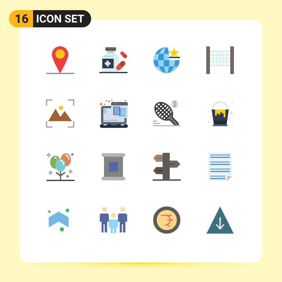 16 Creative Icons Modern Signs and Symbols of technology photo globe focus sport Editable Pack of Creative Vector Design Elements