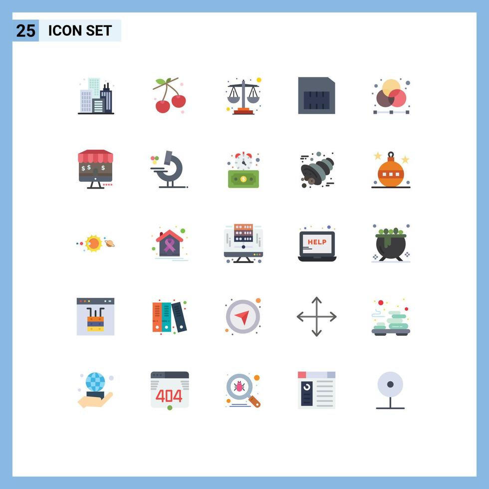 Group of 25 Modern Flat Colors Set for grid designer debt design sim Editable Vector Design Elements