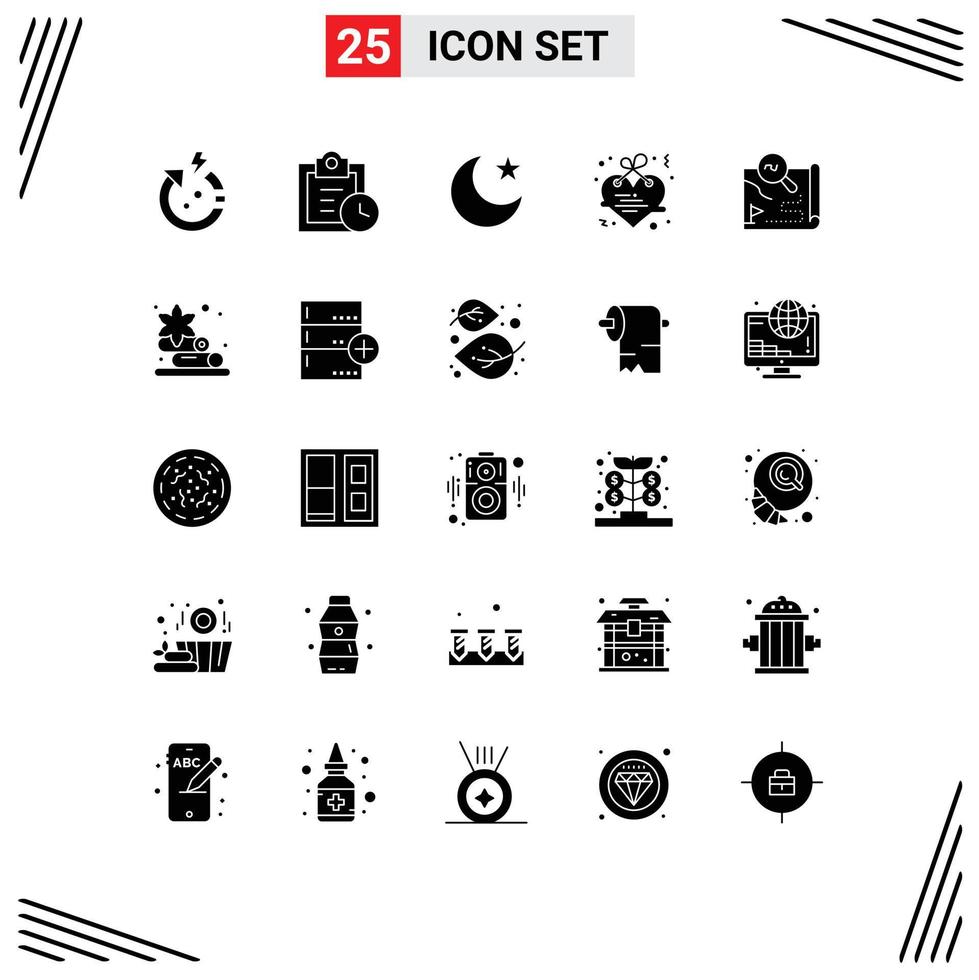Stock Vector Icon Pack of 25 Line Signs and Symbols for map route star destination letter Editable Vector Design Elements