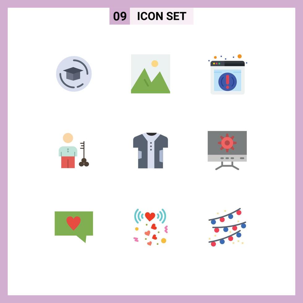 9 Creative Icons Modern Signs and Symbols of security person information man key Editable Vector Design Elements