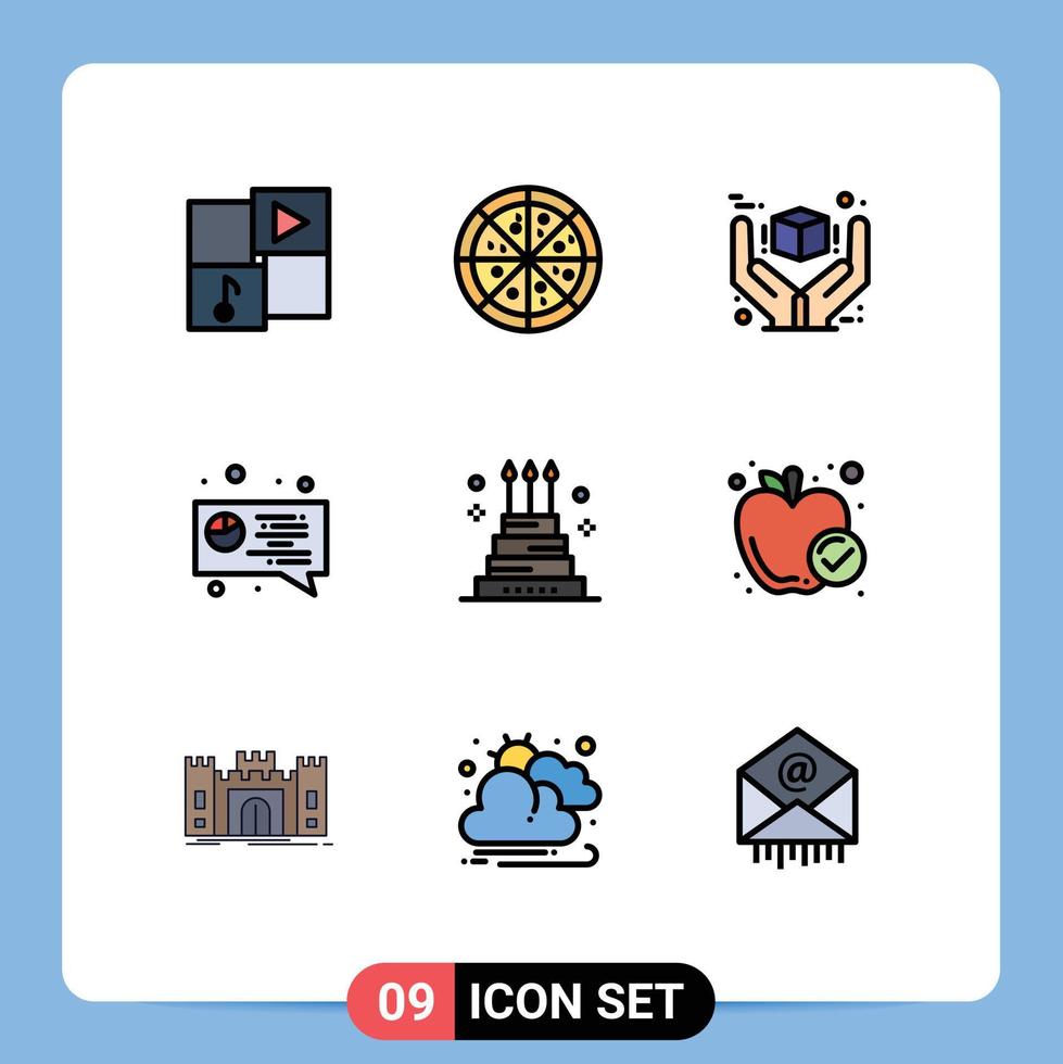 9 Creative Icons Modern Signs and Symbols of giant celebration great cake digital Editable Vector Design Elements