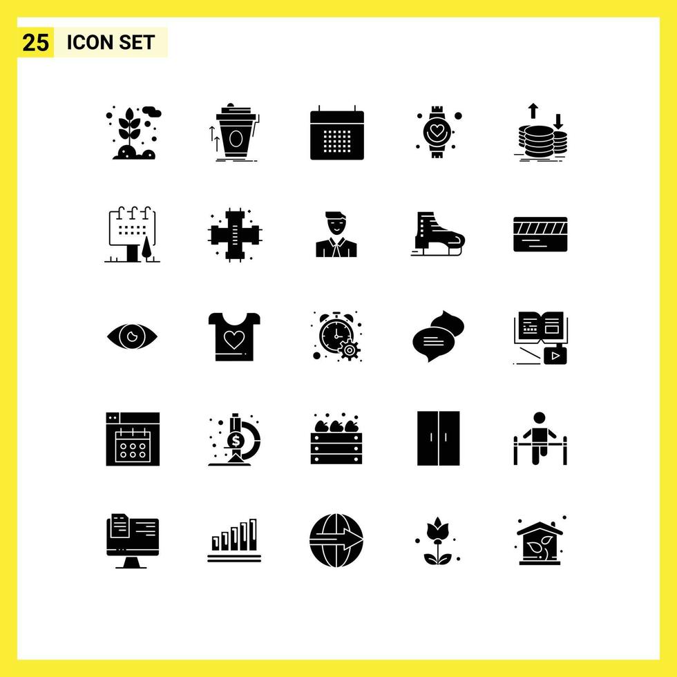 25 Creative Icons Modern Signs and Symbols of watch hand brand marketing beat event Editable Vector Design Elements