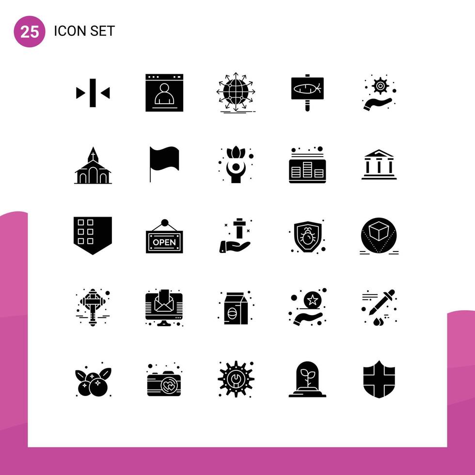 conjunto de 25 moderno ui íconos símbolos señales para fiesta huevo perfil tablero Noticias editable vector diseño elementos