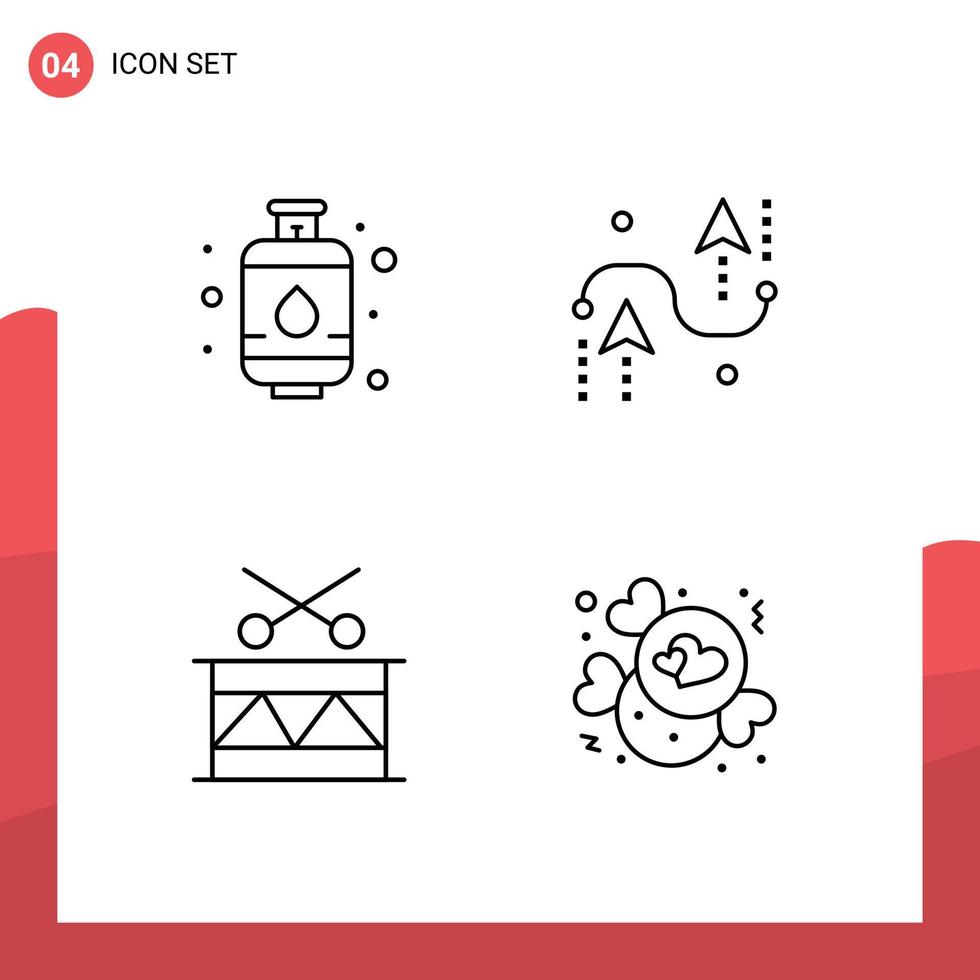 4 4 línea concepto para sitios web móvil y aplicaciones cilindro tambor codificación desarrollo fiesta editable vector diseño elementos