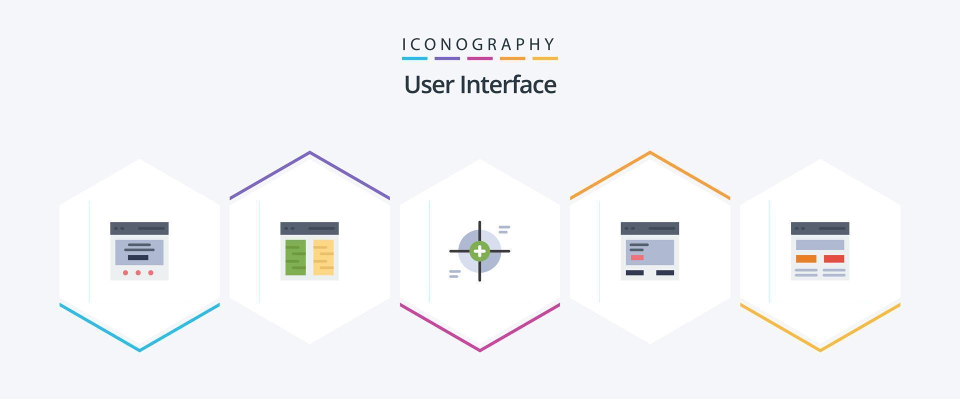 User Interface 25 Flat icon pack including communication. action. interface. target. reticle vector