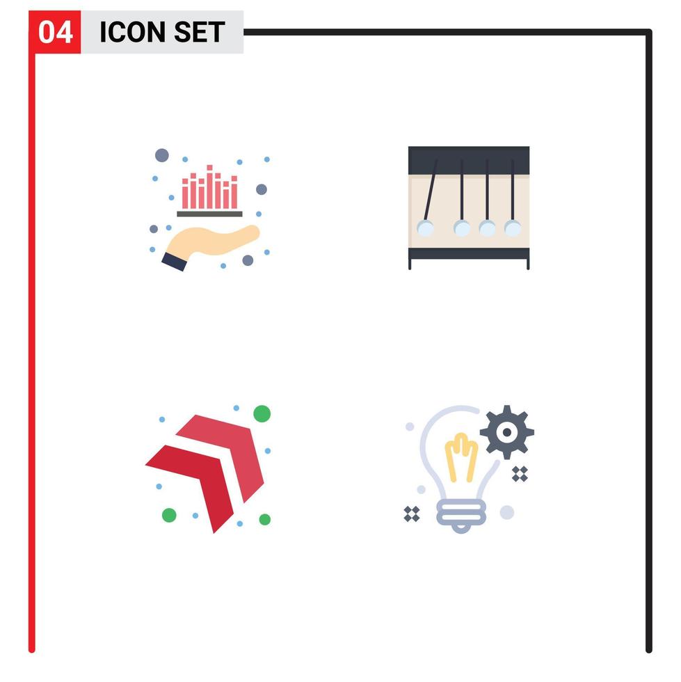 4 Flat Icon concept for Websites Mobile and Apps asset arrow market motion right Editable Vector Design Elements
