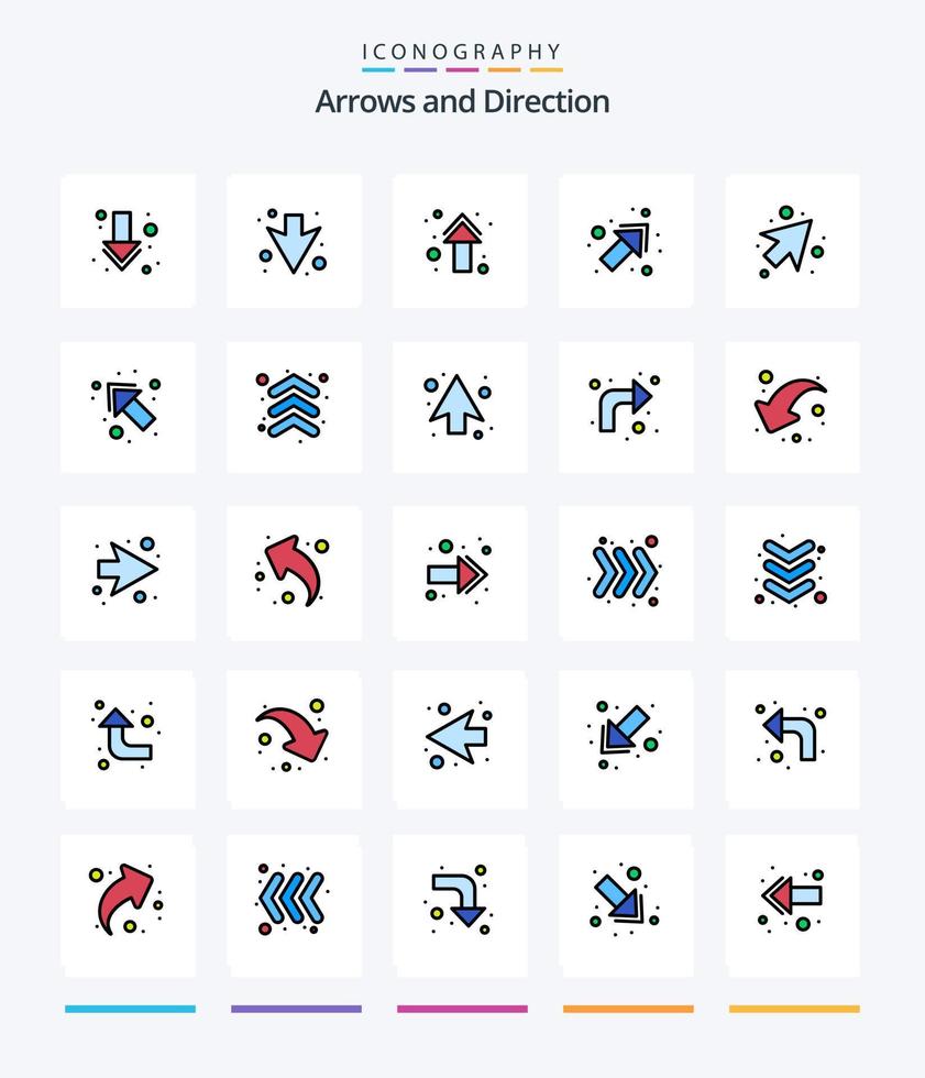 Creative Arrow 25 Line FIlled icon pack  Such As direction. arrows. arrow. arrow. up vector