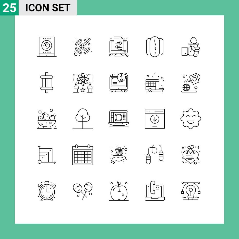 25 Line concept for Websites Mobile and Apps leader business banking sausage food Editable Vector Design Elements