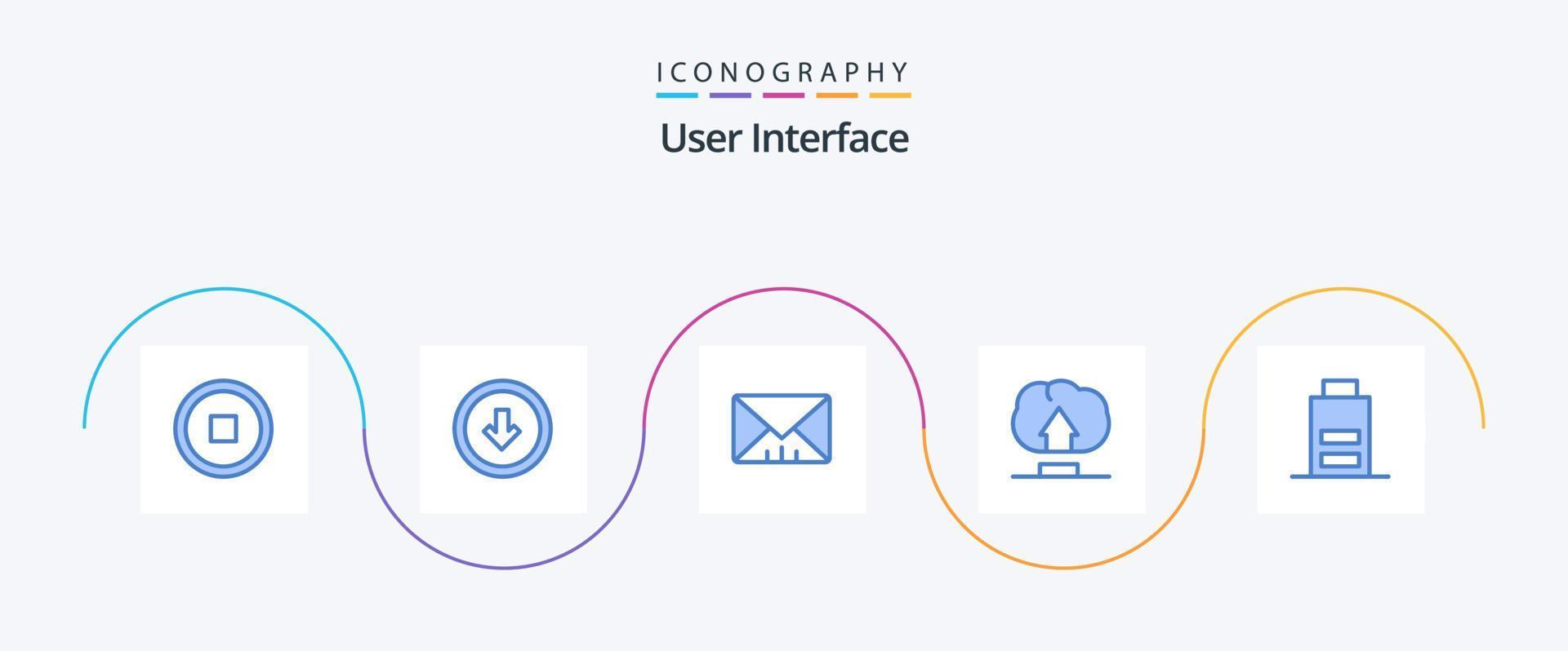 User Interface Blue 5 Icon Pack Including user. interface. interface. battery. upload vector