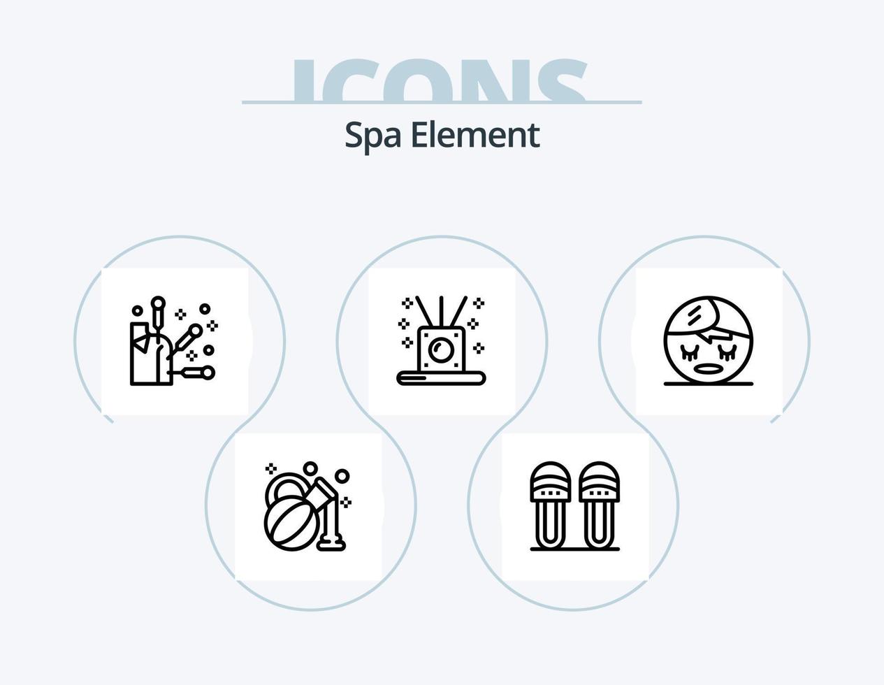 Spa Element Line Icon Pack 5 Icon Design. game. wellness. bucket. spa. hot vector