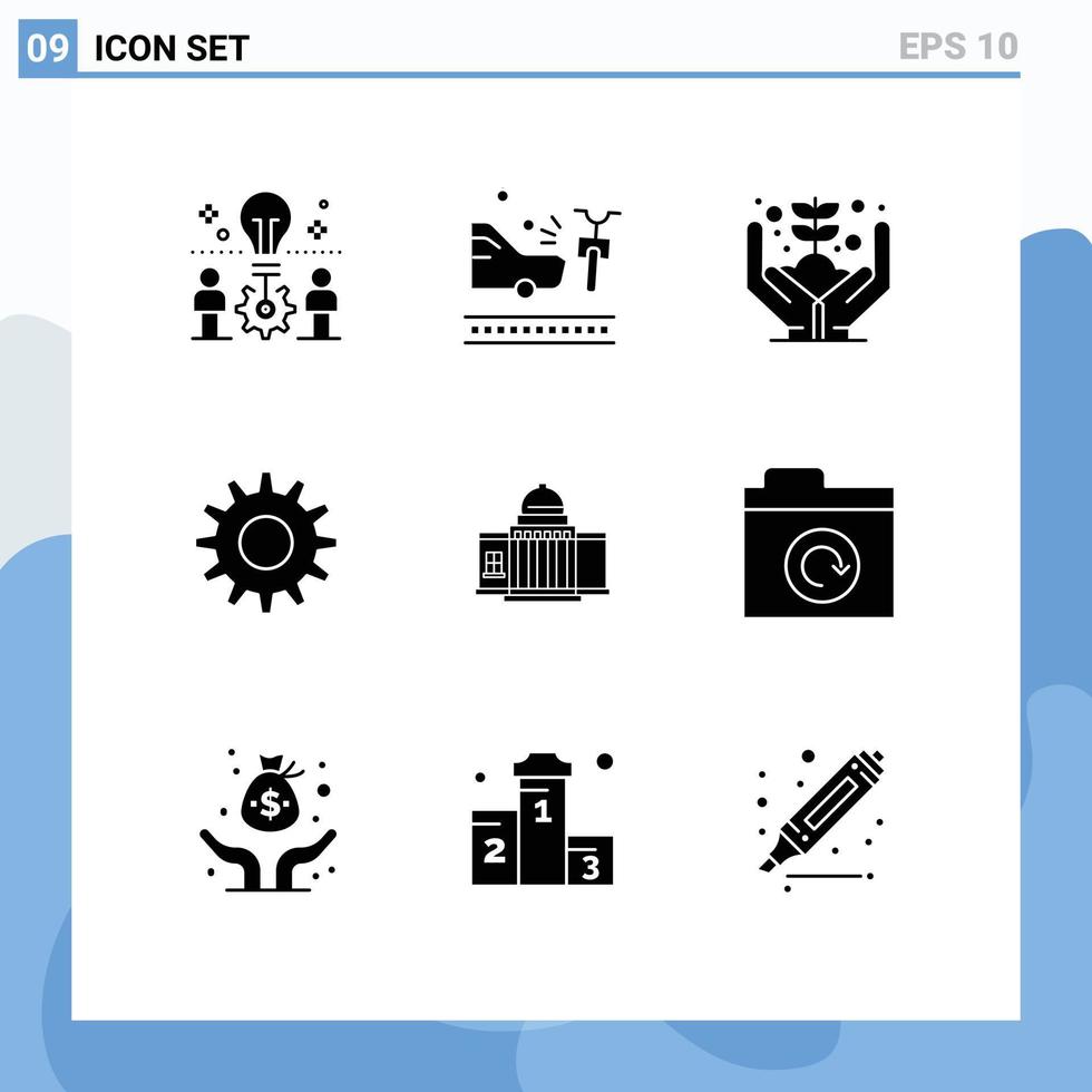 9 Creative Icons Modern Signs and Symbols of america setting crash gear plant Editable Vector Design Elements