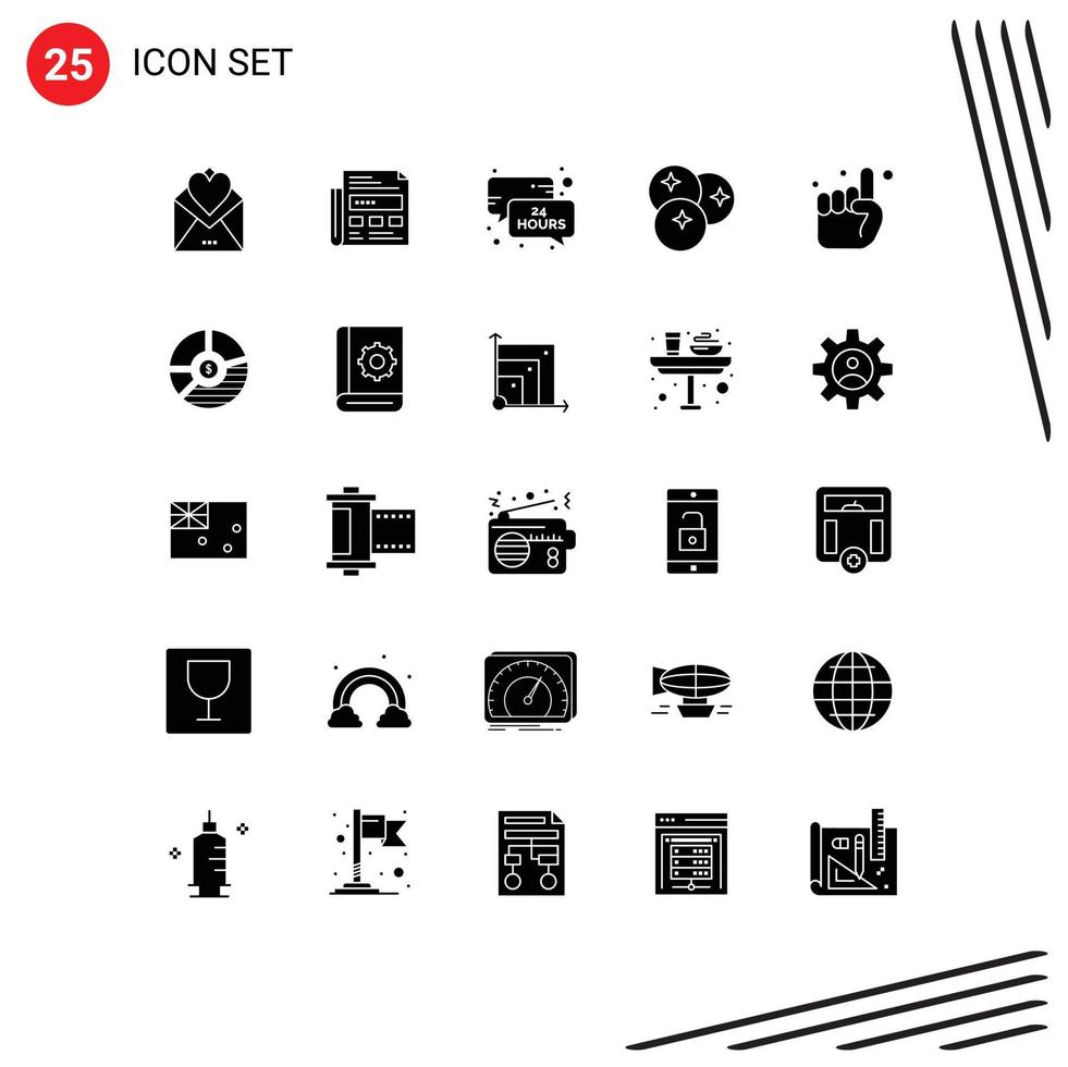 Modern Set of 25 Solid Glyphs and symbols such as line fruit headline food message Editable Vector Design Elements