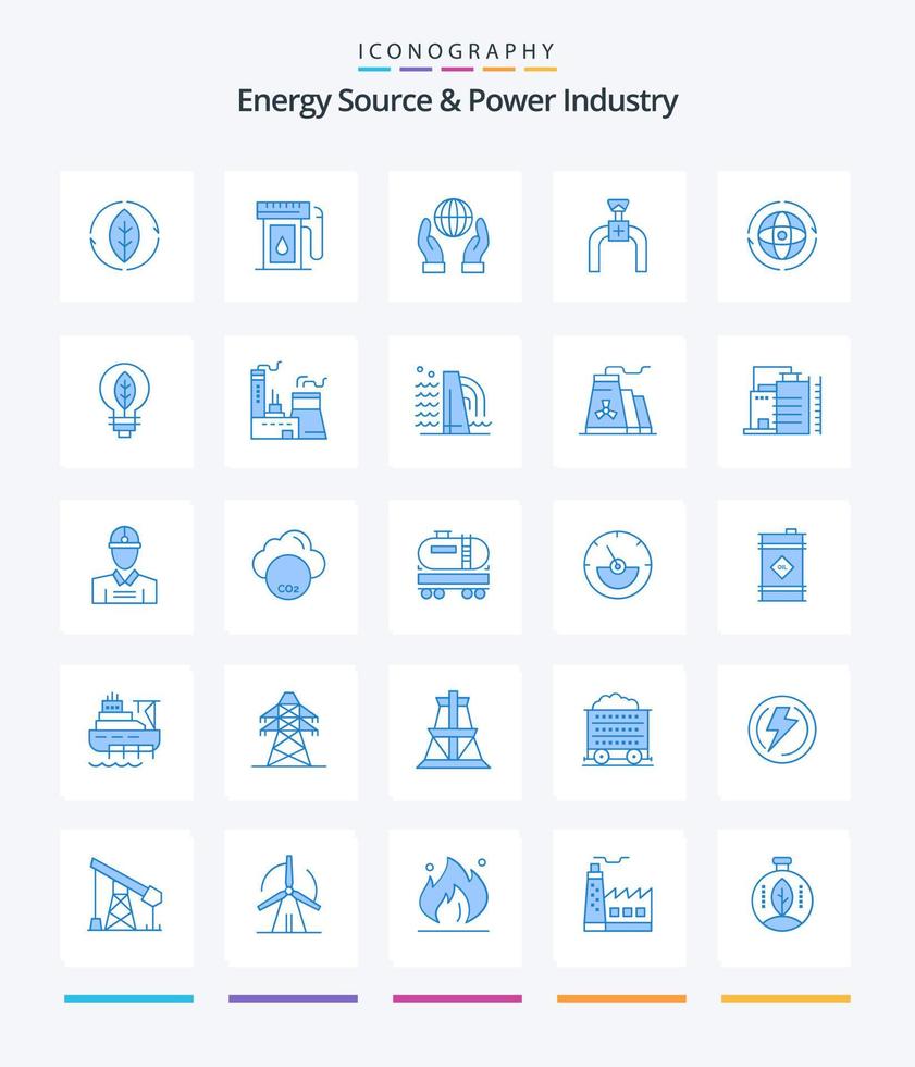 Creative Energy Source And Power Industry 25 Blue icon pack  Such As world. line. biosphere. gas. pipeline vector