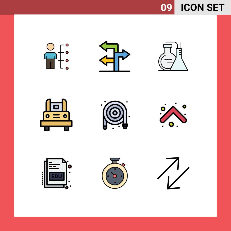 9 Creative Icons Modern Signs and Symbols of travel transport navigation school bus energy Editable Vector Design Elements