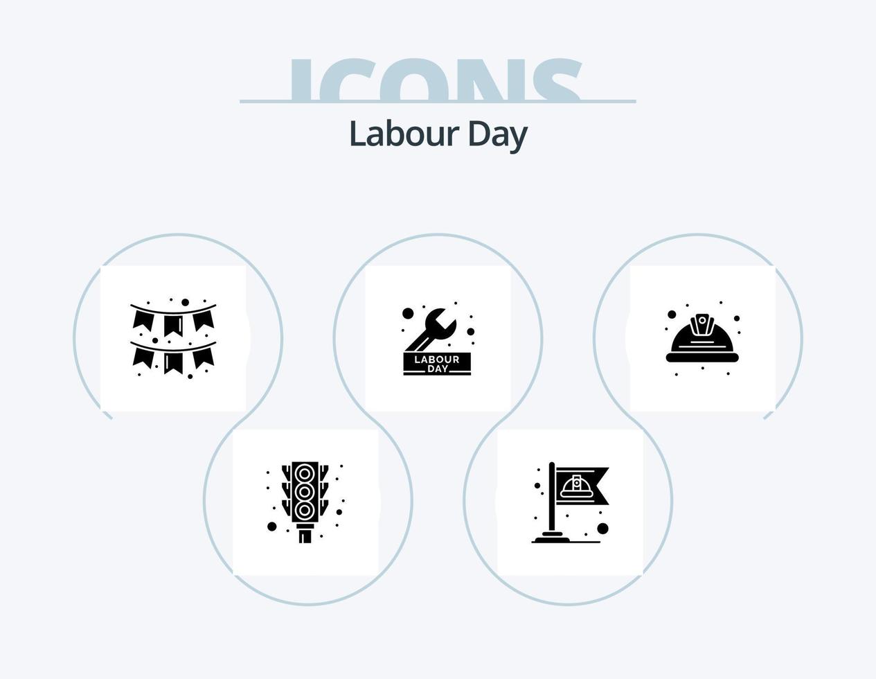 Labour Day Glyph Icon Pack 5 Icon Design. day. repair. celebration. engineer. day vector