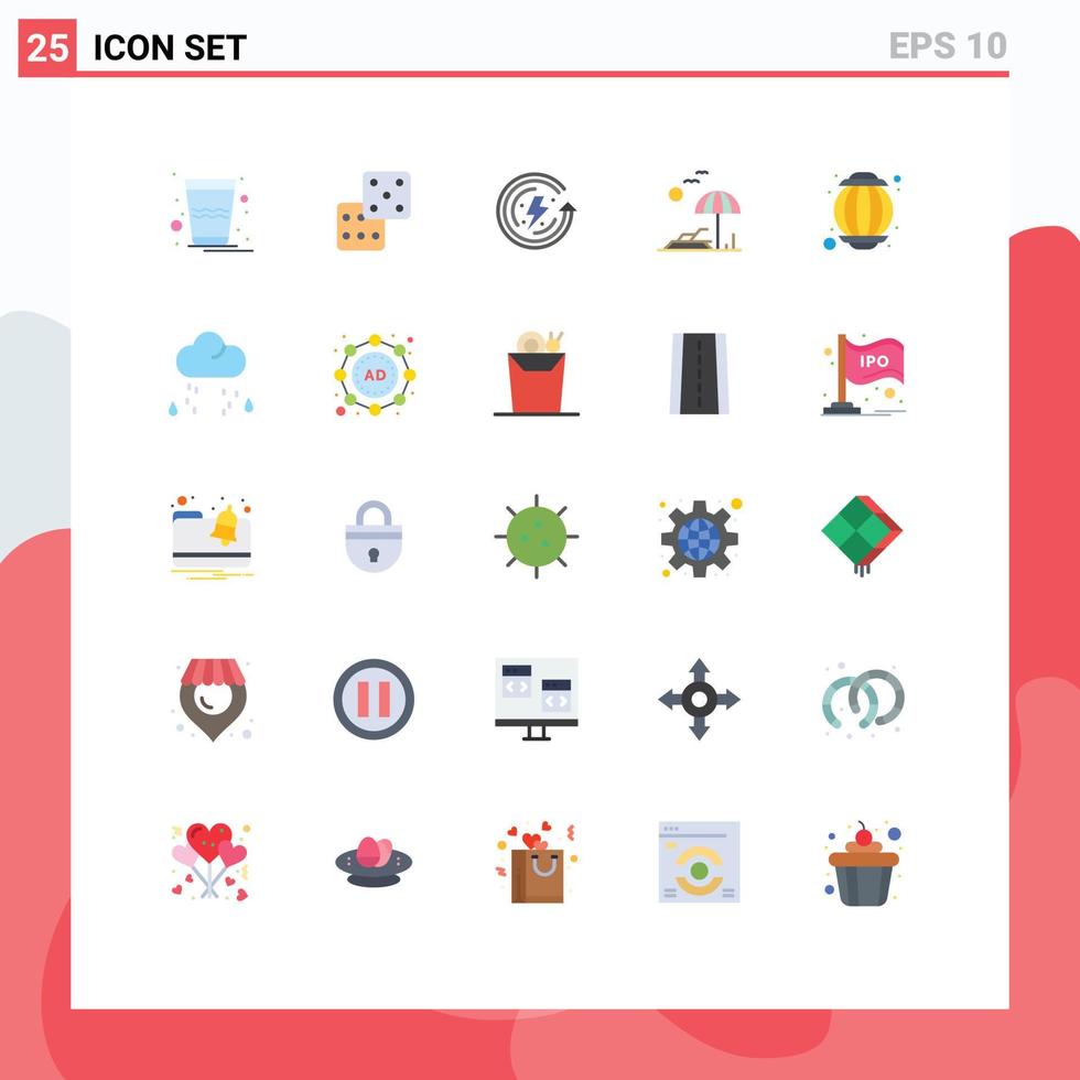 Universal Icon Symbols Group of 25 Modern Flat Colors of muslim islam ecology spring palm Editable Vector Design Elements