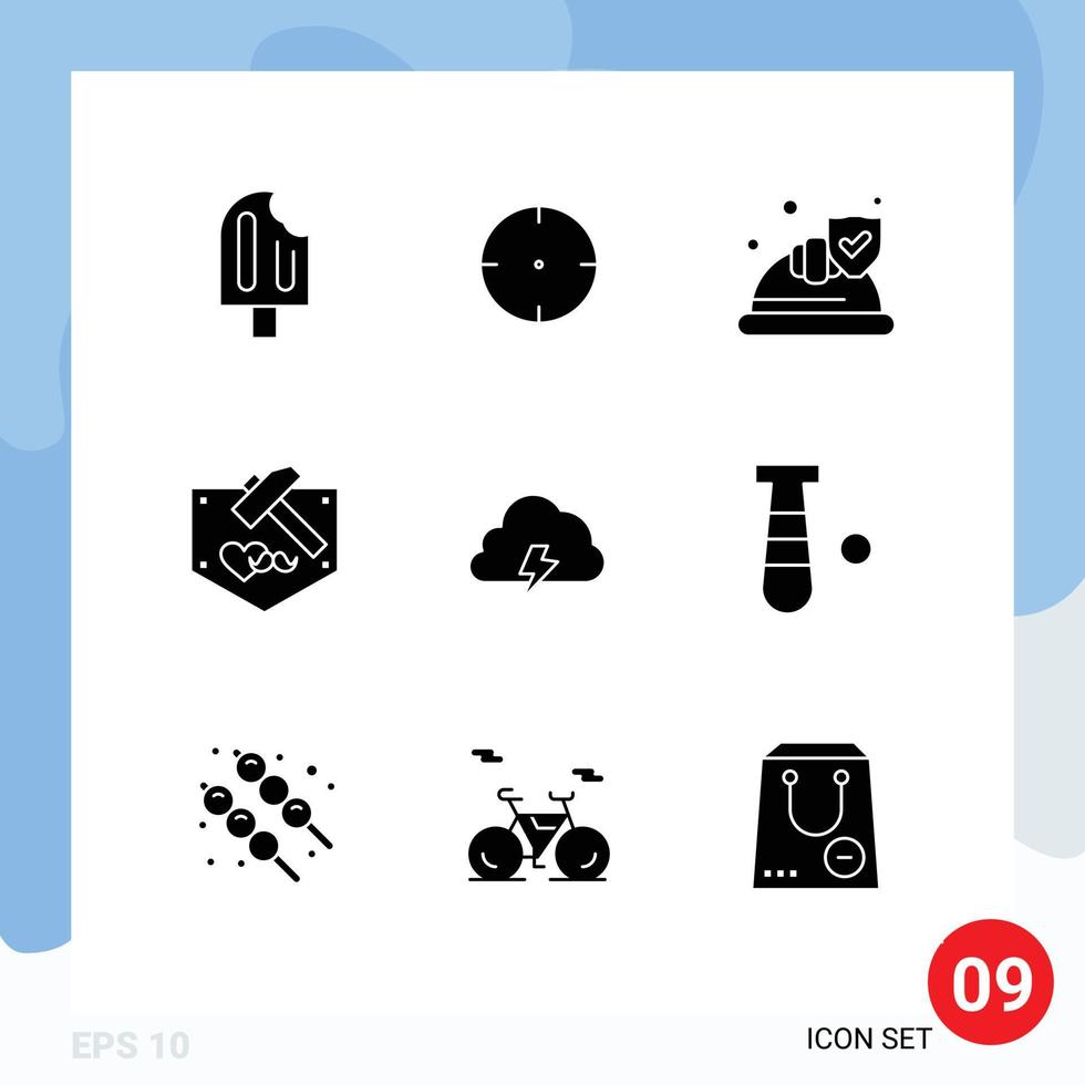 9 Creative Icons Modern Signs and Symbols of cloud mustache hat hammer day Editable Vector Design Elements