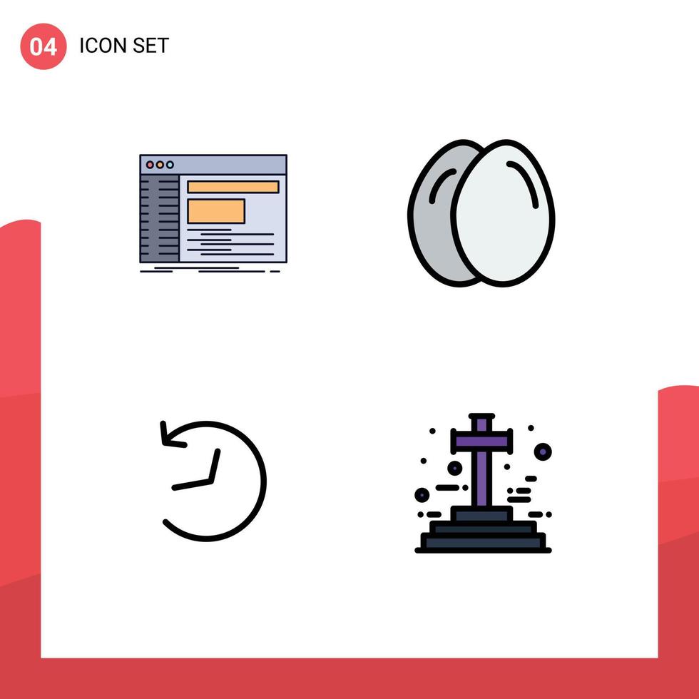 4 Creative Icons Modern Signs and Symbols of admin logo root egg cross Editable Vector Design Elements
