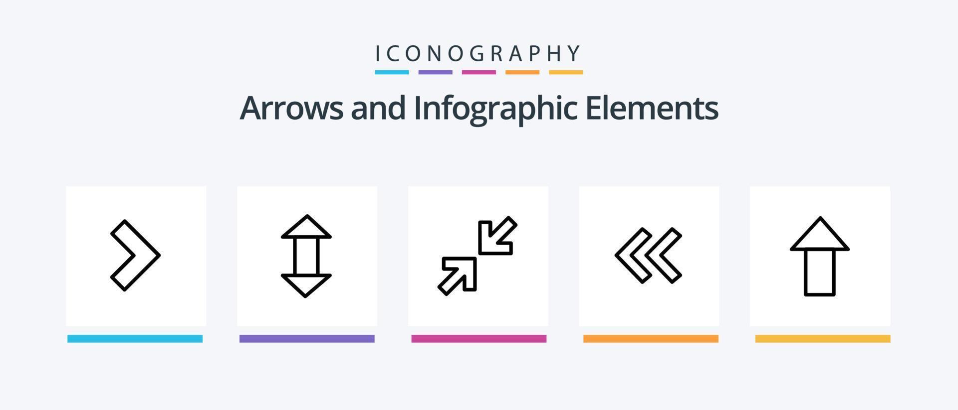 Arrow Line 5 Icon Pack Including . last. up. forward. right. Creative Icons Design vector