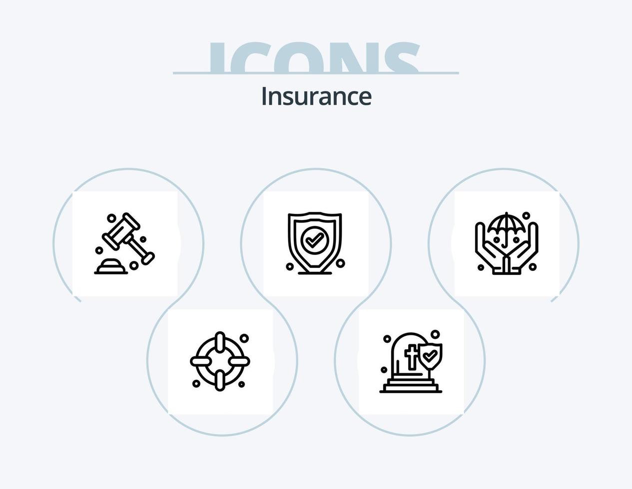 seguro línea icono paquete 5 5 icono diseño. . vida. seguro. seguro. seguridad vector