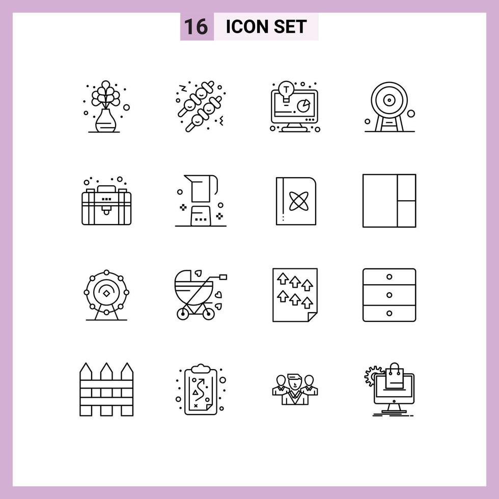 16 Outline concept for Websites Mobile and Apps equity london eye business idea landmark england Editable Vector Design Elements