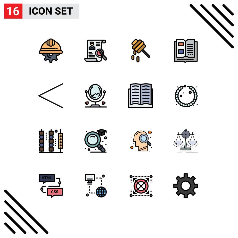 Set of 16 Modern UI Icons Symbols Signs for arrow knowledge job information honey Editable Creative Vector Design Elements