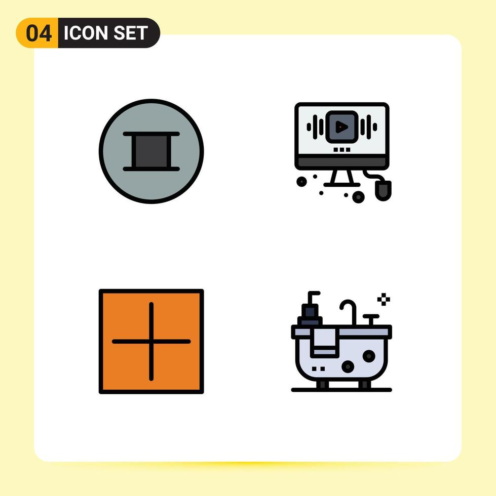 4 Creative Icons Modern Signs and Symbols of ancient new video web plus Editable Vector Design Elements