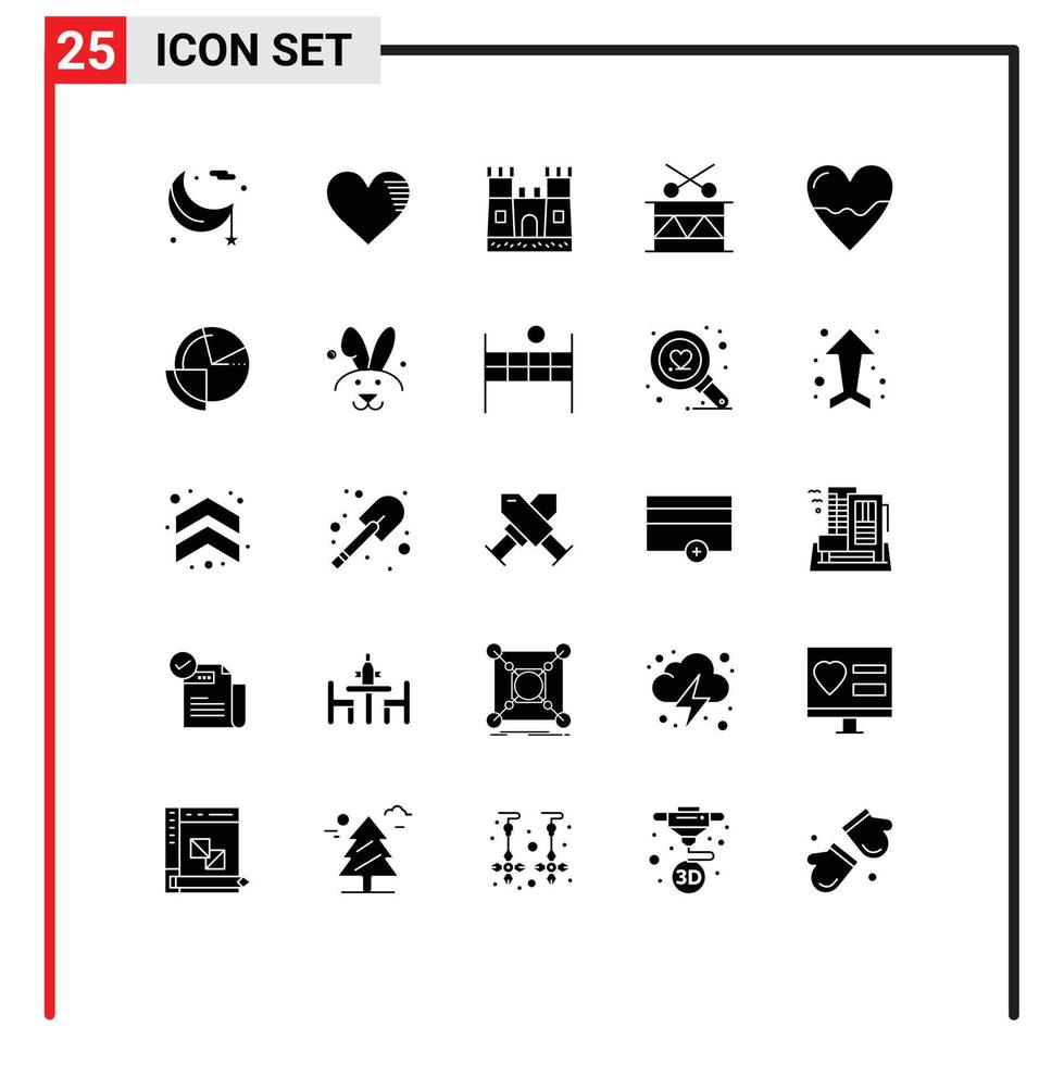 25 Creative Icons Modern Signs and Symbols of anatomy festival favorite drum sand castle Editable Vector Design Elements