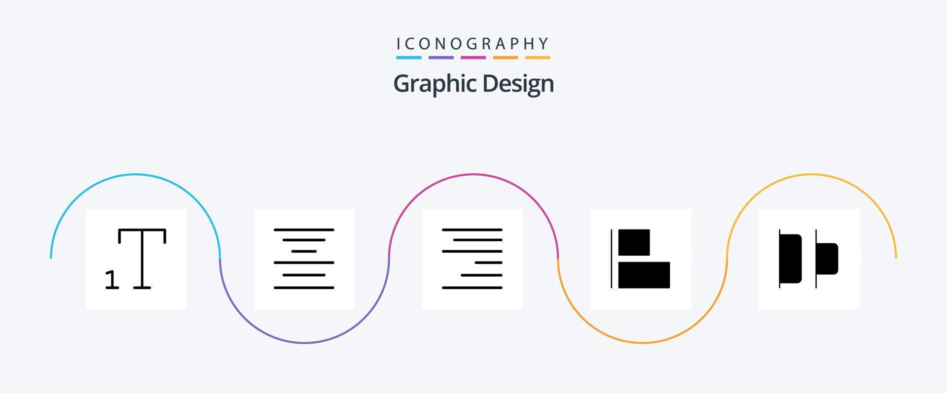 Design Glyph 5 Icon Pack Including . align. horizontal vector