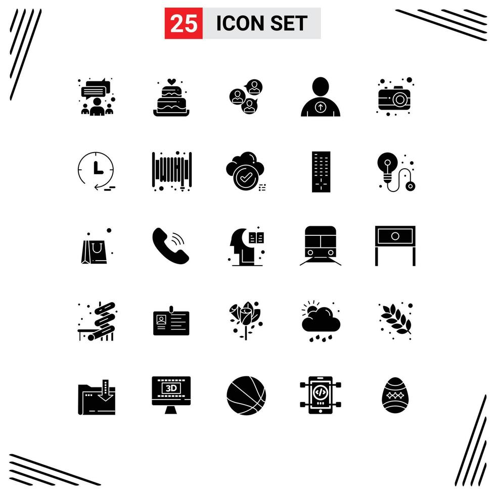 Set of 25 Modern UI Icons Symbols Signs for interface user focus group up modern Editable Vector Design Elements