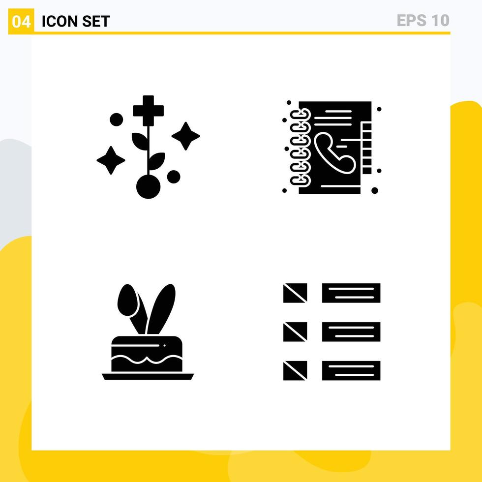 User Interface Solid Glyph Pack of modern Signs and Symbols of medical easter book phone book design Editable Vector Design Elements