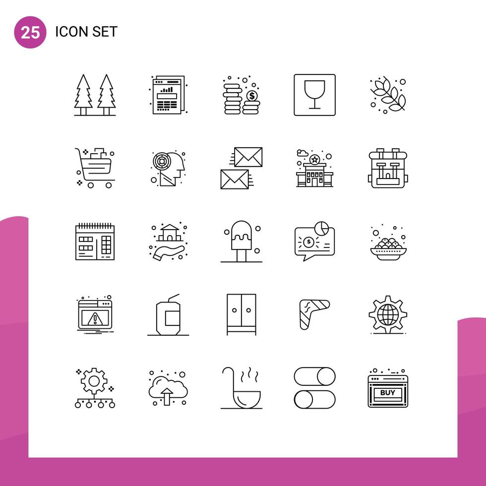 25 Creative Icons Modern Signs and Symbols of flour baking cash photo editor Editable Vector Design Elements