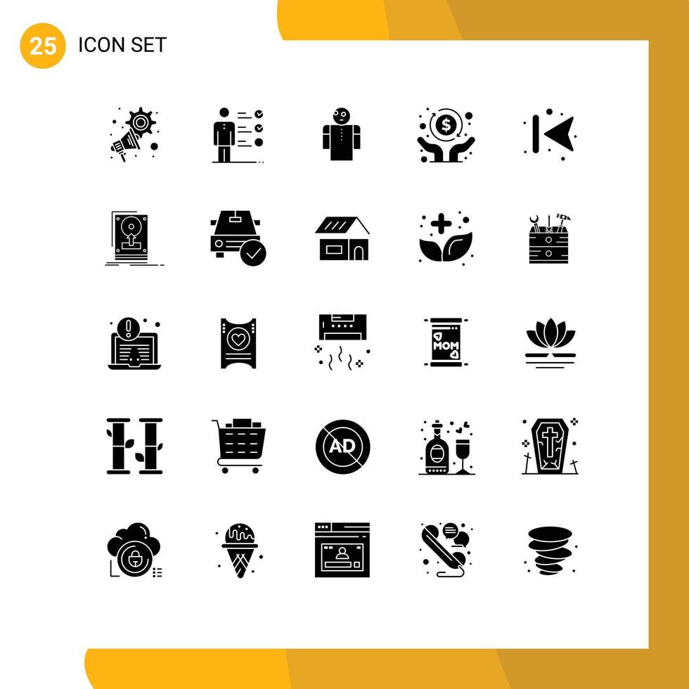 Universal Icon Symbols Group of 25 Modern Solid Glyphs of forward independence arms freedom economic Editable Vector Design Elements