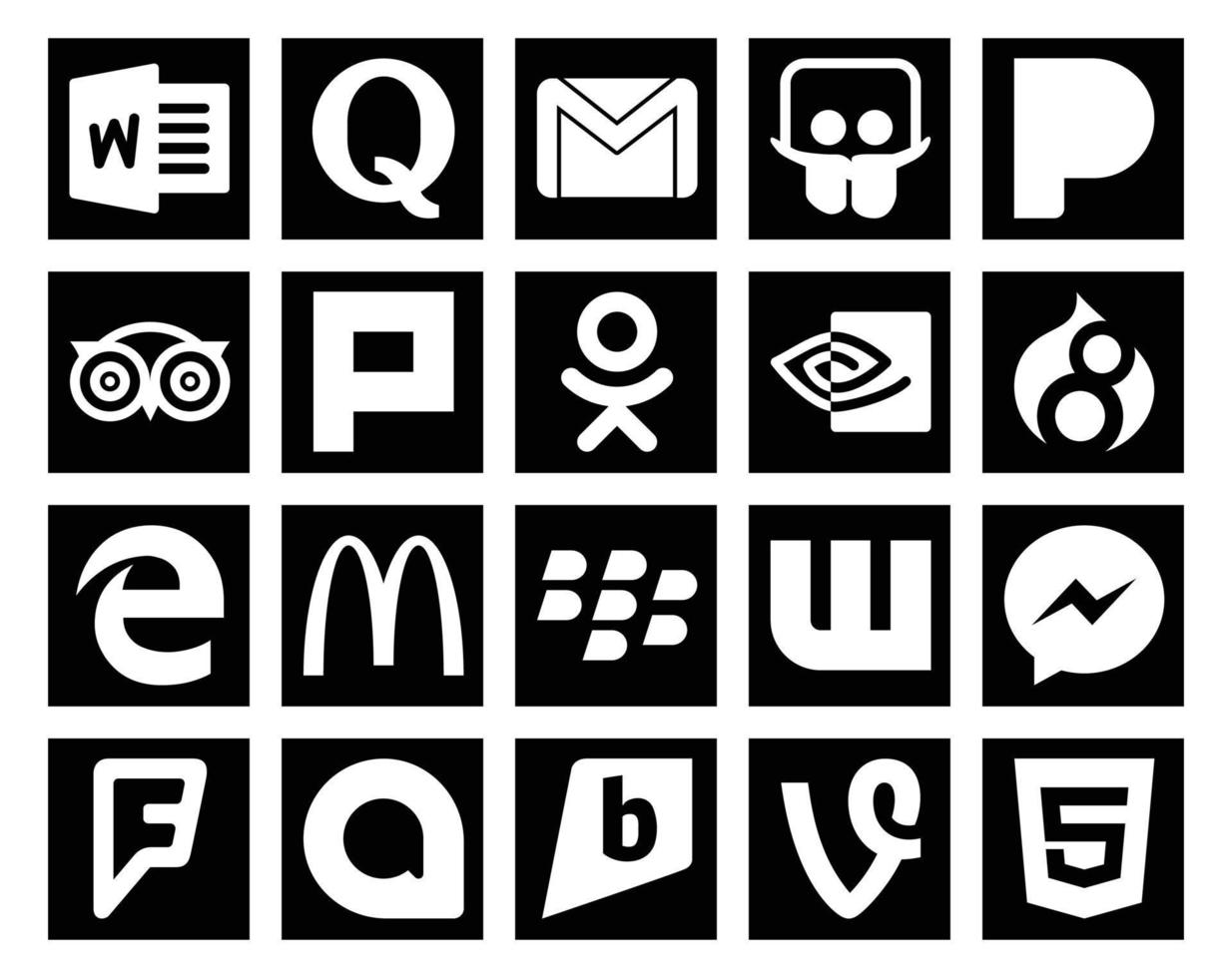 20 Social Media Icon Pack Including wattpad mcdonalds tripadvisor edge nvidia vector