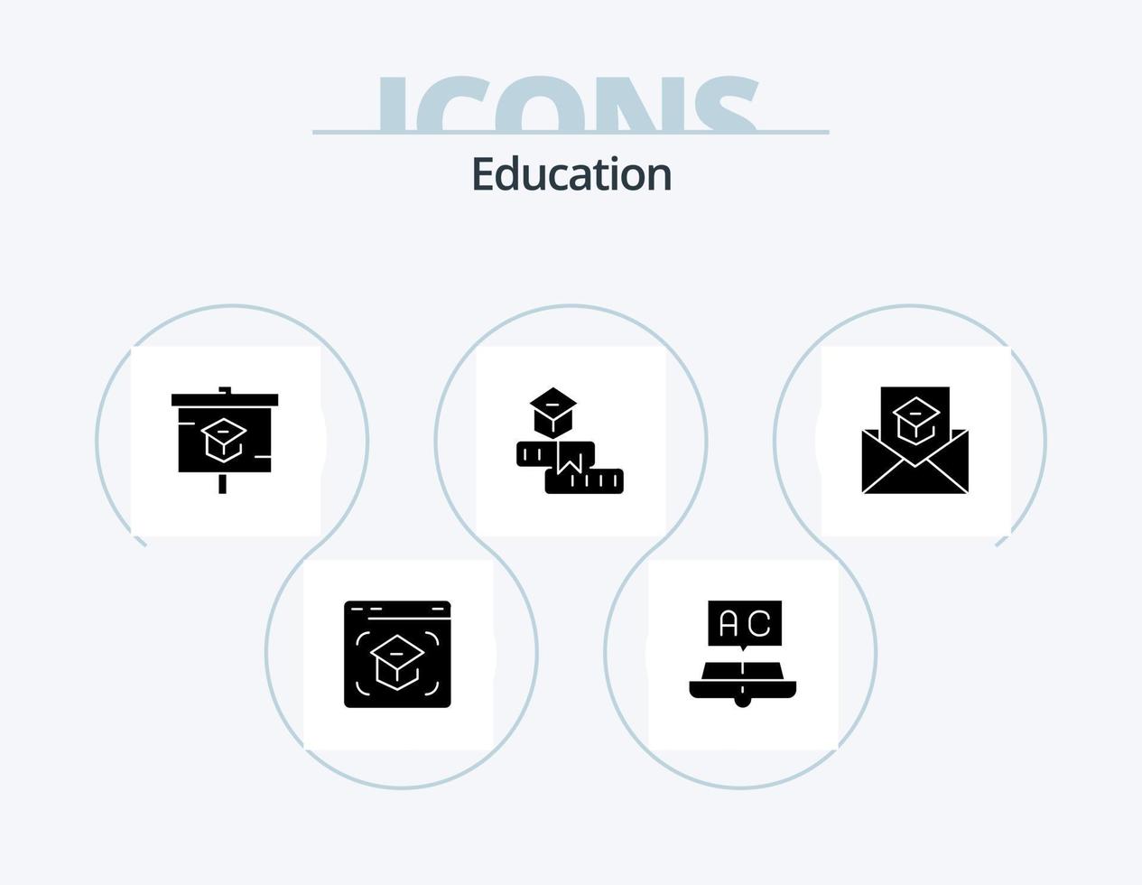 educación glifo icono paquete 5 5 icono diseño. aprendiendo. educación. escuela. presentación vector